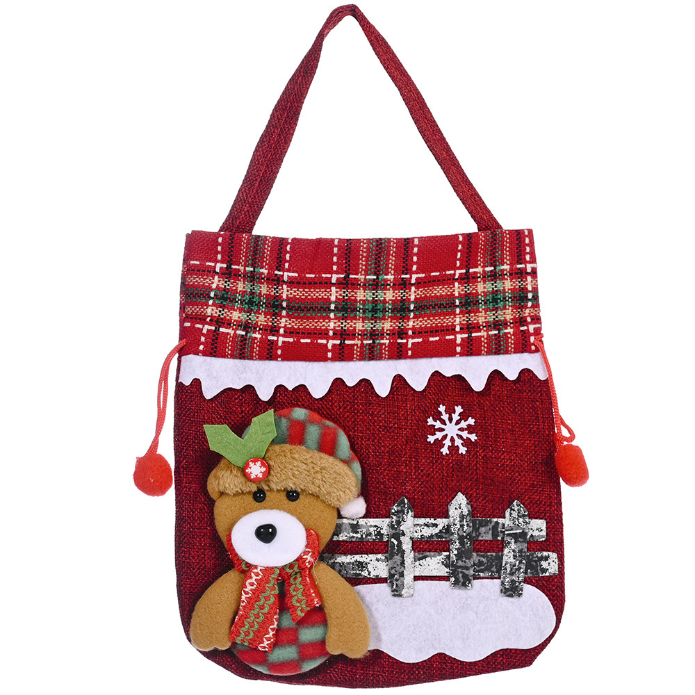 Christmas Decorative Items Burlap Bags Creative Imitation Bark Old Gift Bags Candy Bags Bag